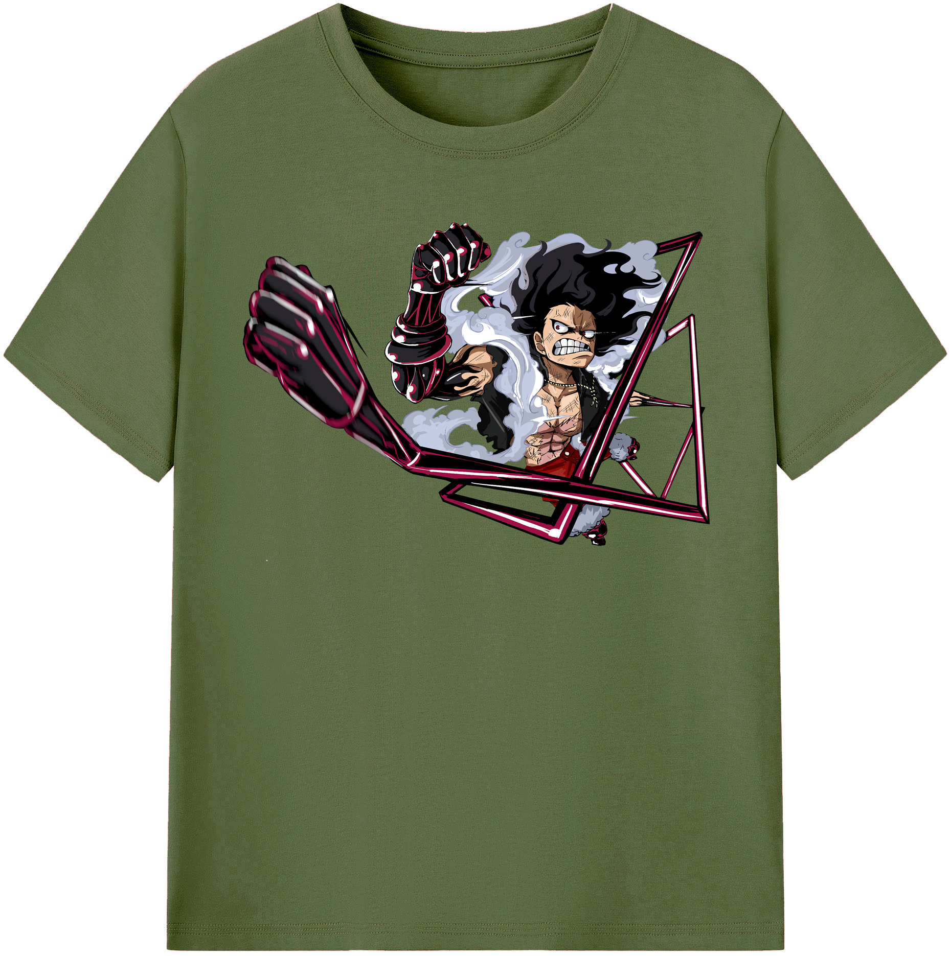ワンピース モンキー・D・ルフィ ONE PIECE Monkey D. Luffy 綿100％半袖Tシャツ（フロントプリント）